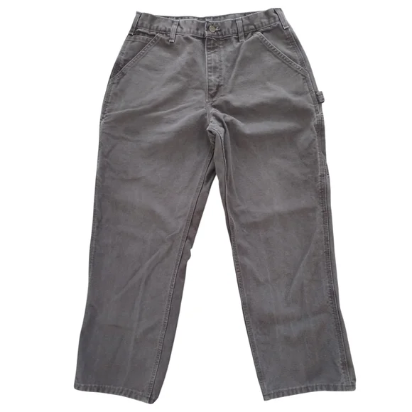 Vintage Carhartt B11 Dark Brown Duck Work Pants 33x30 Dungaree Fit - Picture 2 of 10